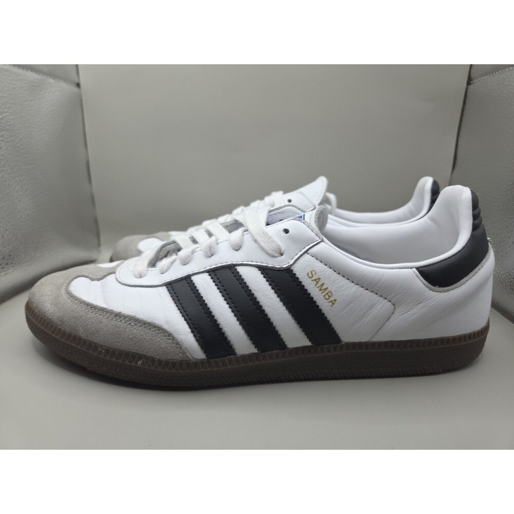 Adidas Samba OG Low Mens 9.5 White Black Gray Gum B75806
